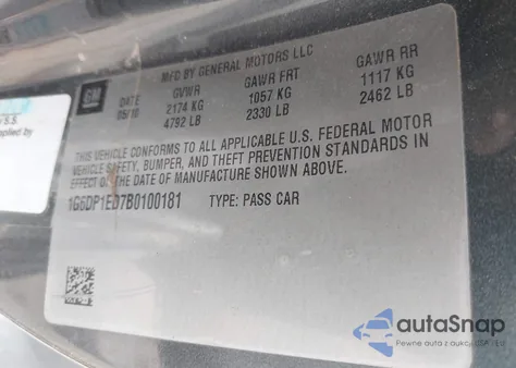 2011 Cadillac Cts Premium z USA, uszkodzony, nr VIN 1G6DP1ED7B0100181